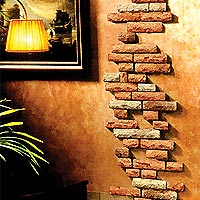 rockface sliced brick veneer interior - web