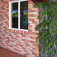 restaurant interior brick veneer wall - Johor, Malaysia