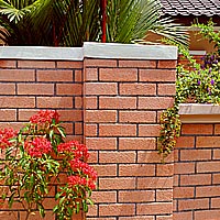 sandblast brick veneer exterior fencing - Johor, Malaysia