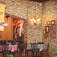 antique brick veneer in Italian Restaurant - Johor, Malaysia