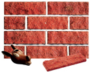 Super Red Color Rockface Sandblast Sliced Brick Veneer