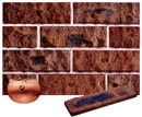 Golden Brown Color Rockface Sandblast Sliced Brick Veneer with Shade