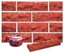 Super Red Color Rockface Sliced Brick Veneer