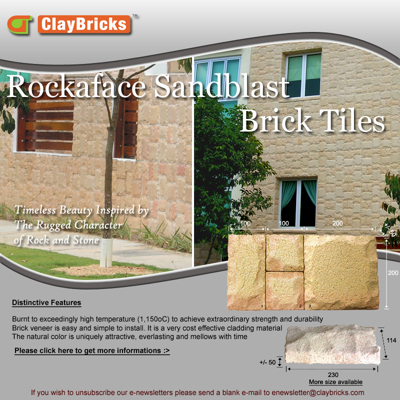 E-newsletter Issue 5 - Rockface Sandblast Brick Tiles
