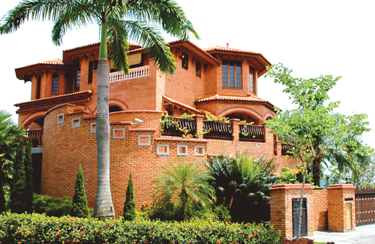 Golden Peach Color Cobble Facing Brick (1CB-16) Villa Project at Kuala Lumpur