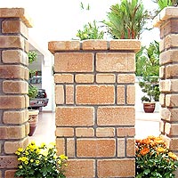 brick cobble paver fencing design - Johor, Malaysia