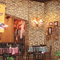 antique brick veneer in Italian Restaurant - Johor, Malaysia