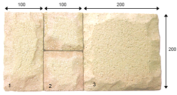 Golden Cream Color Rockface Sandblast Brick Tiles