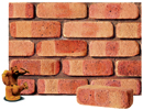 Golden Peach Color Cobble Brick
