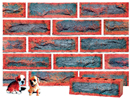 Super Red Color Rockface Brick with Antique Clinker