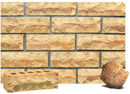 Golden Cream Color Rockface Brick with Shade