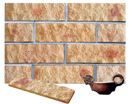 Golden Cream Color Rockface Sandblast Sliced Brick Veneer