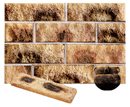 Golden Cream Color Rockface Sandblast Sliced Brick Veneer with Shade