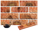 Golden Peach Color Rockface Sandblast Sliced Brick Veneer with Shade