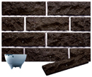 Dark Brown Color Rockface Sandblast Sliced Brick Veneer