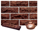 Golden Brown Color Rockface Sliced Brick Veneer