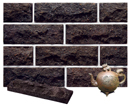 Dark Brown Color Rockface Sliced Brick Veneer