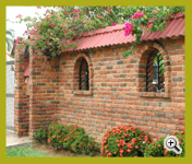 Super Red and Golden Brown Rockface Brick Fencing Project