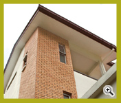 Golden Peach Color Sandblast Brick Veneer (4SF139-16) Exterior Project at Kuala Lumpur