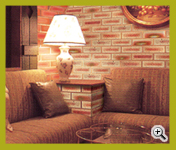 Golden Peach Color Smoothface + Golden Cream Color Sliced Brick Veneer interior Project at Japan