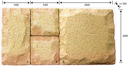 Golden Cream Color Rockface Sandblast Brick Tiles